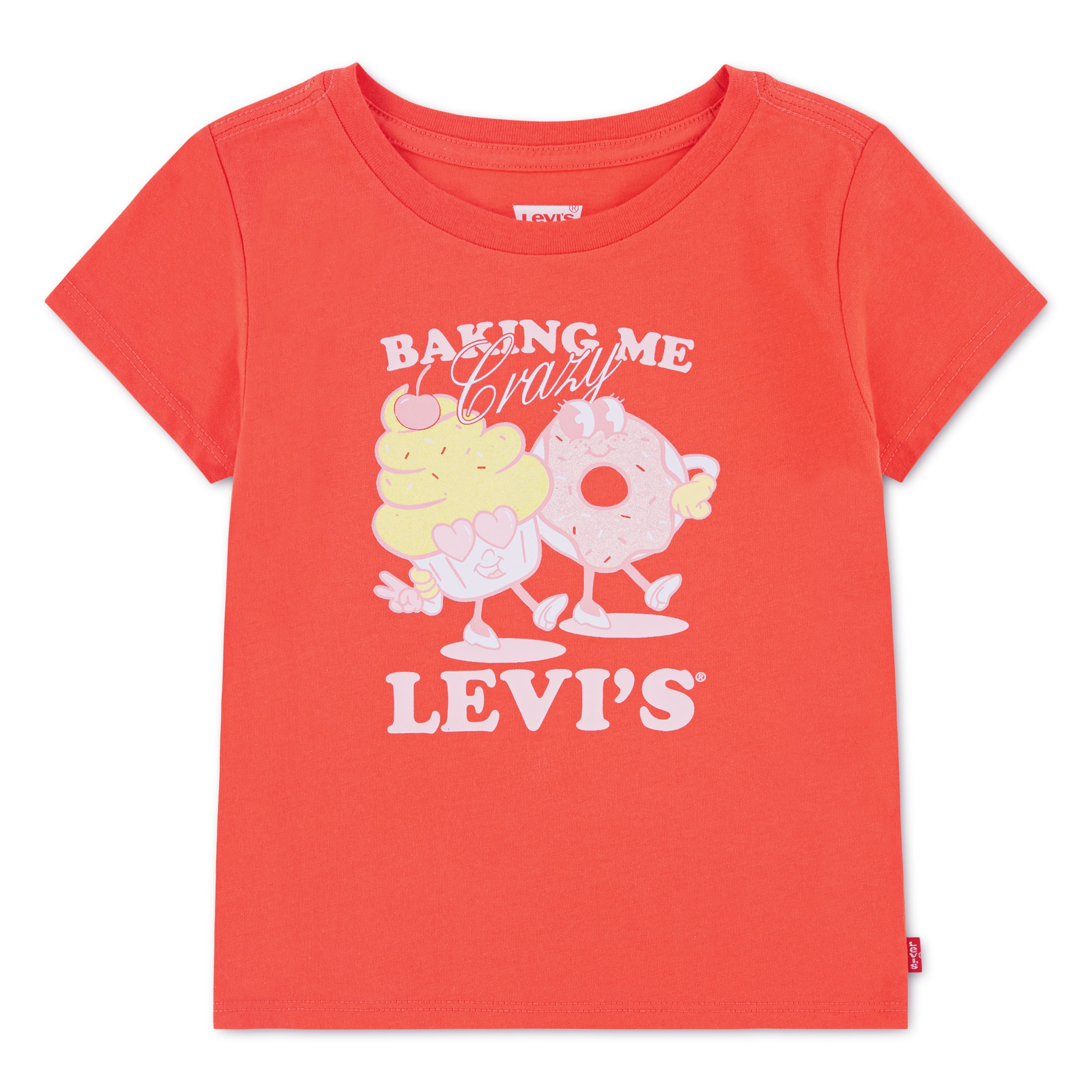 Levi's Girls Short Sleeve Graphic Tee, Sizes 4-16 - Walmart.com