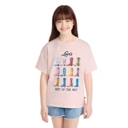 Girls Short Sleeve Oversized Graphic Tee, Sizes 4-16