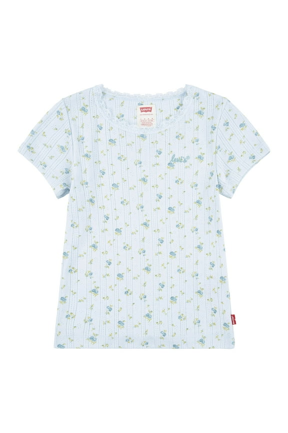 Girls' Short Sleeve Rib Knit Top, Sizes 4-16