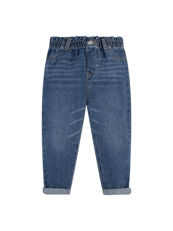 Girls Toddler High Rise Loose Paperbag Jean, Sizes 2T-4T