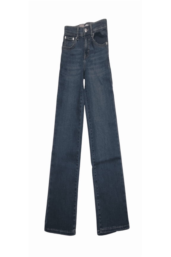 Girls' Wide Leg Jeans, Stretch Denim, High Rise, Blue Wash, Size 12