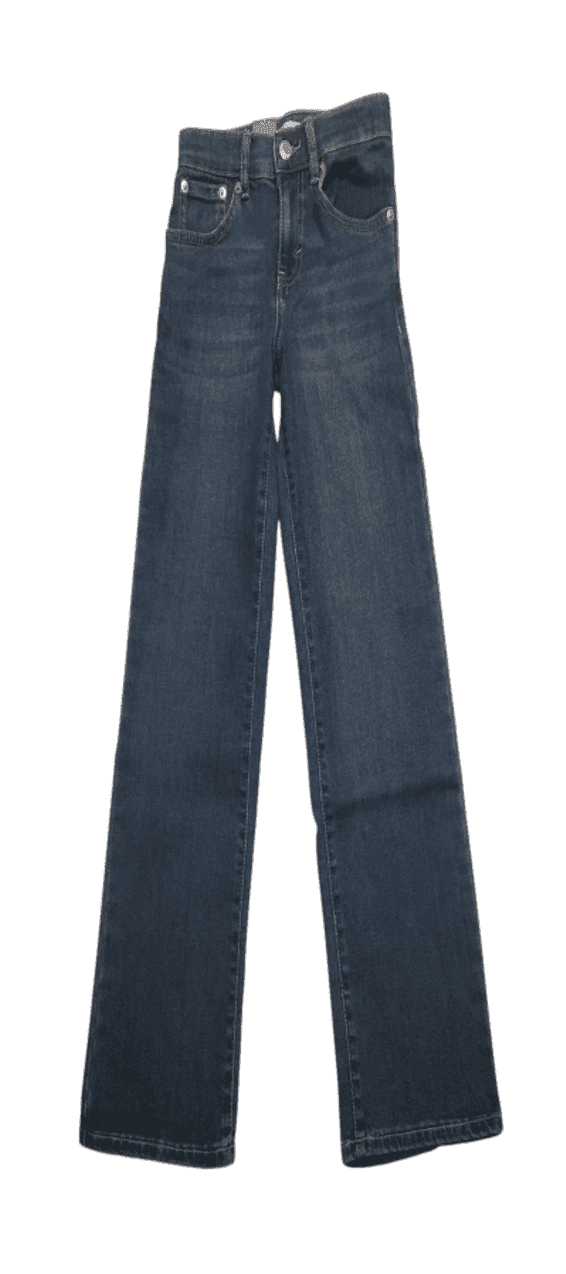 Levi's Girls' Wide Leg Jeans, Stretch Denim, High Rise, Blue Wash, Size 7