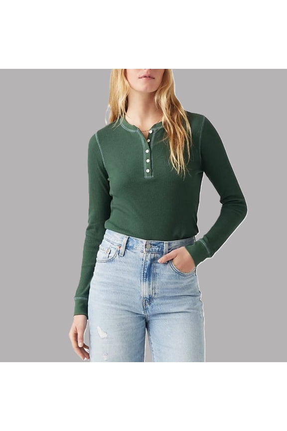 Jakob Slim-Fit Long-Sleeve Henley Top Python Green (Python Green, 2X)