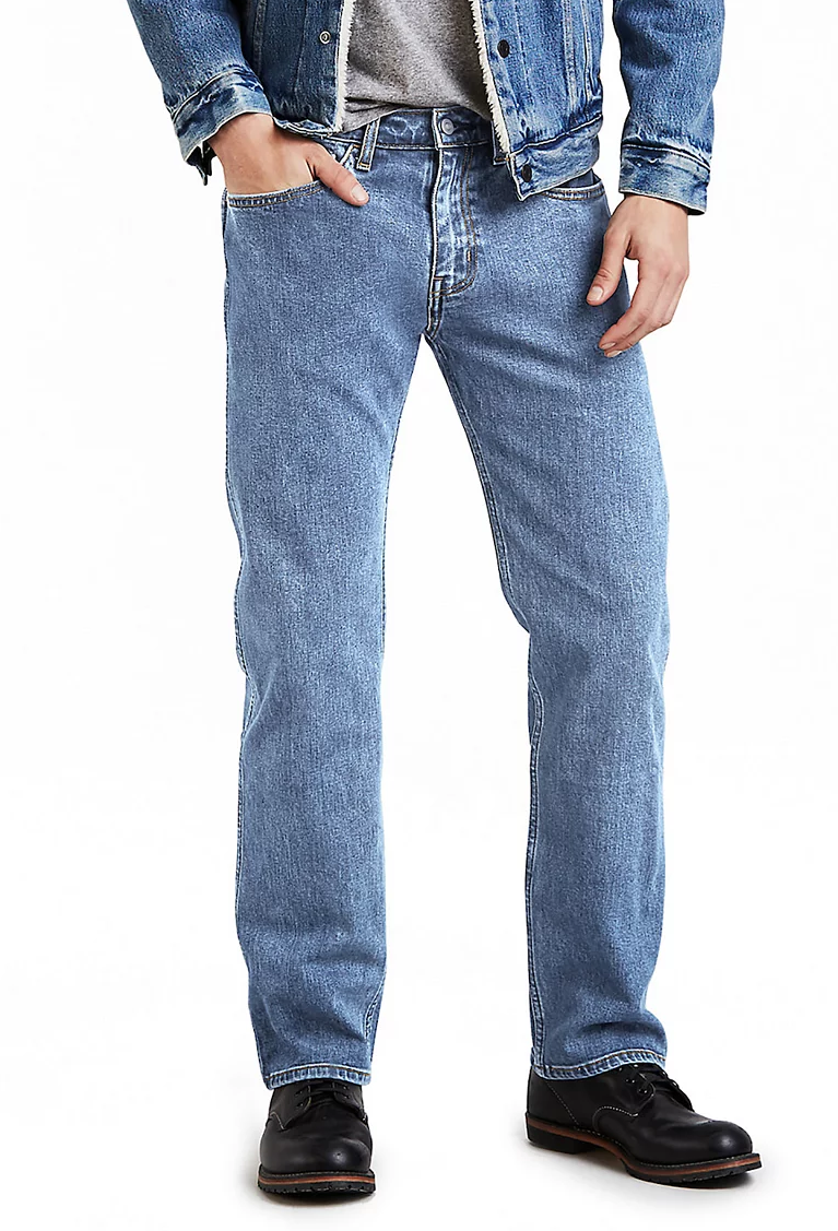 Men s Levi s 505 Regular Fit Stretch Jeans Color Shootingstar Stonewash Size 36X29 Walmart