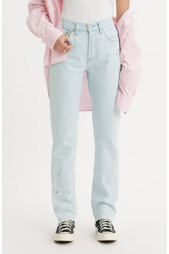 LIGHT INDIGO Women's 501 Originals High Rise Staight Leg Jeans, US 26