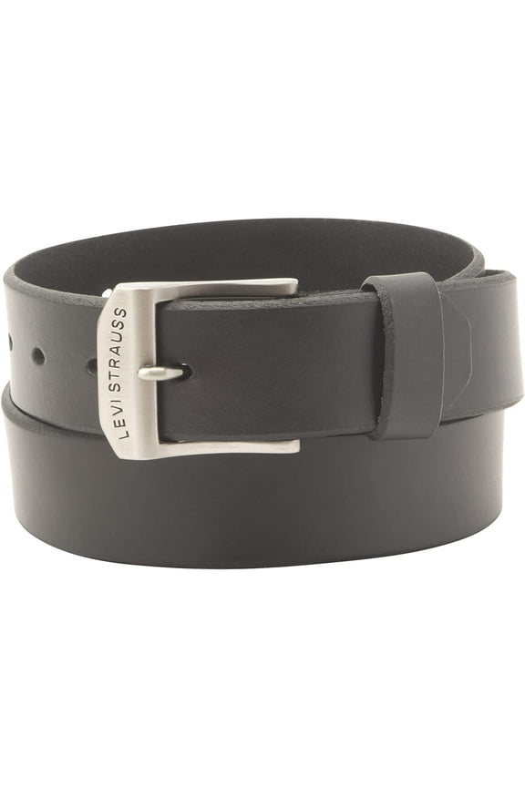 Men's 100% Leather Belt  with Prong Buckle, Black, 50, Black, Size 50