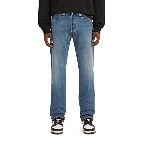 Levi's Men's 501 Original Fit Jeans (Also Available in Big & Tall), Reel It in-Medium Indigo Worn in, 40W x 32L