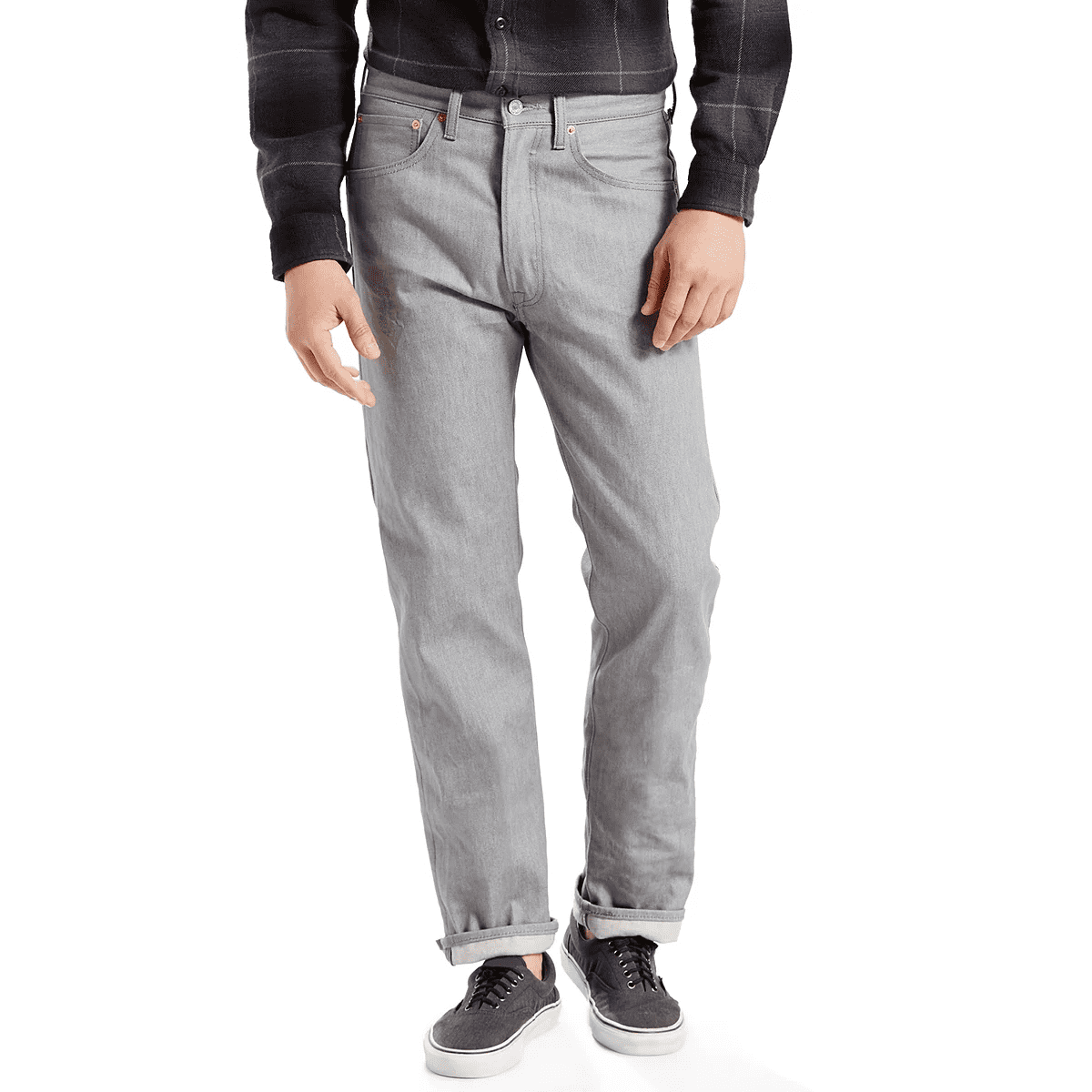 Levi's Men's 501 Original Fit Straight Leg Jeans Silver 35W x 32L