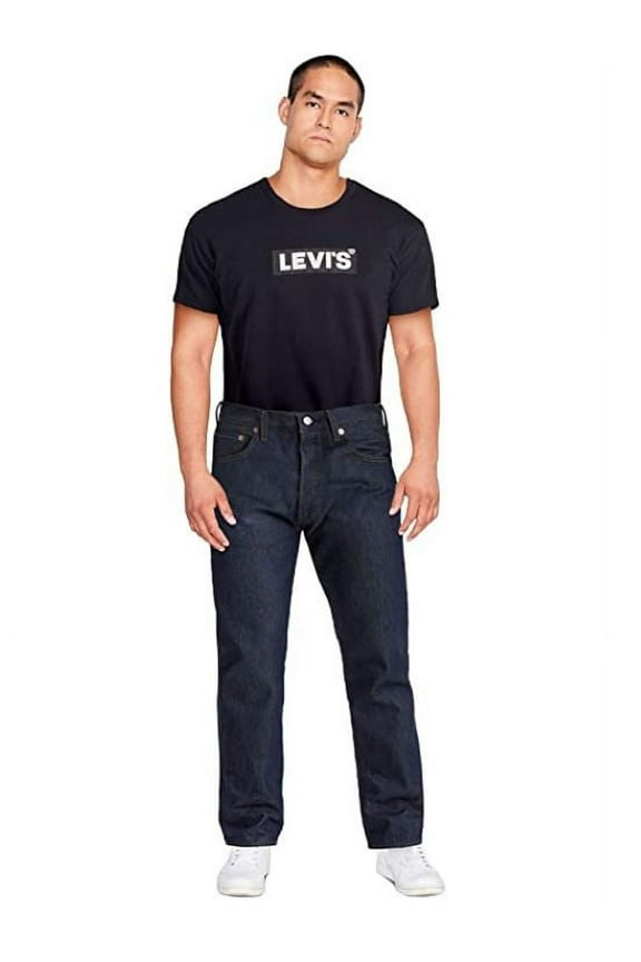 Men's 501 Original Shrink-To-Fit Regular Straight Leg Jeans Indigo 30W x 34L  US