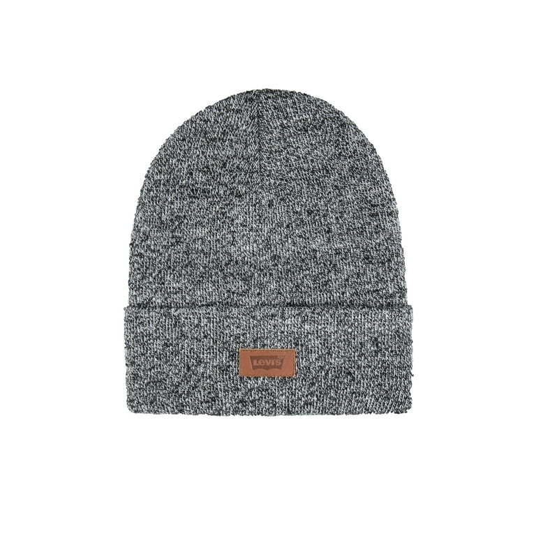 Levi s Men s All Season Leather Logo Patch Beanie Hat Walmart