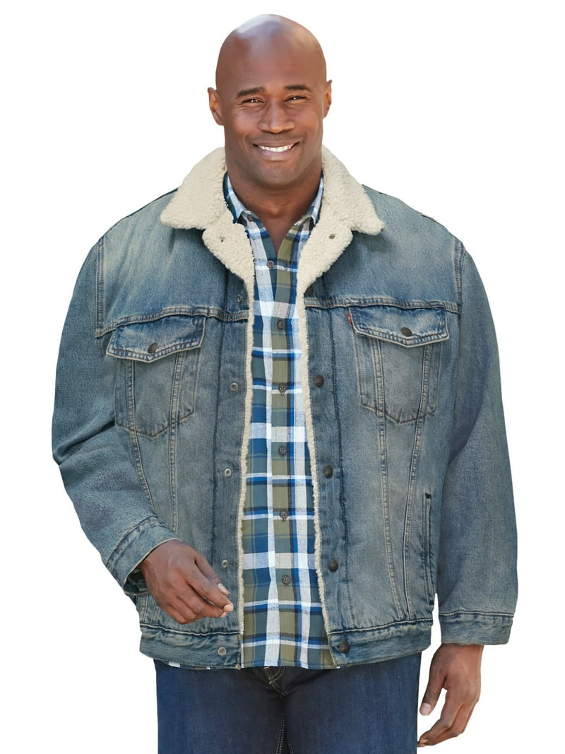 Levi's Men's Big and Tall Sherpa Trucker Jacket, Quilted Sleeves