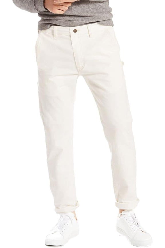 Men's Carpenter-Slim Fit Pant - Stretch Canvas (White, 28W x 30L)