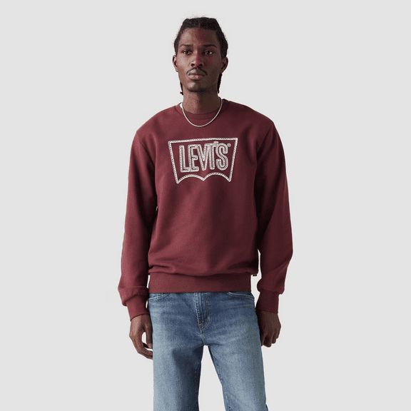 Levi's Men's Casual Fit Logo Pullover Sweatshirt - (Burgundy, XXLarge)