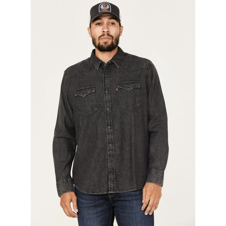 Levi s Men s Classic Denim Long Sleeve Western Snap Shirt 85745 0029 Walmart