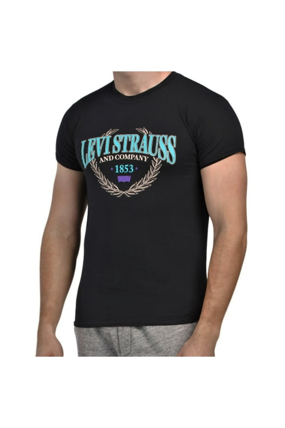 Men's Espen Chest Logo Graphic Print Short Sleeve T-Shirt-Black / S