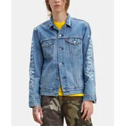 Levis Mens Long-Sleeve Button-Front Denim Trucker Jacket Medium Wash, Medium, M
