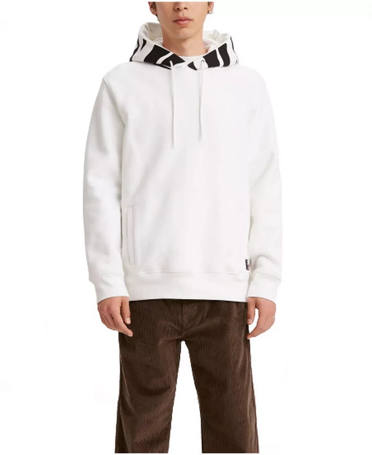 Levi s Men s Relaxed Fit Skate Graphic Pullover Hoodie in Zebra White XL