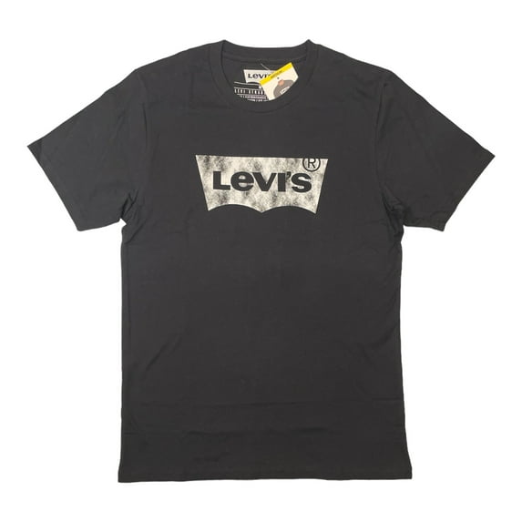 Levi's Men's Short Sleeve Crew Neck Graphic Logo T-Shirt (Black, L)