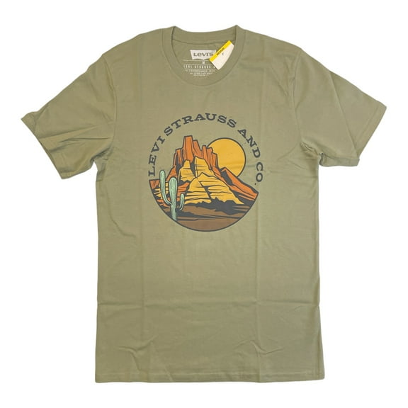 Levi's Men's Short Sleeve Crew Neck Graphic Logo T-Shirt (Tea Leaf, S)