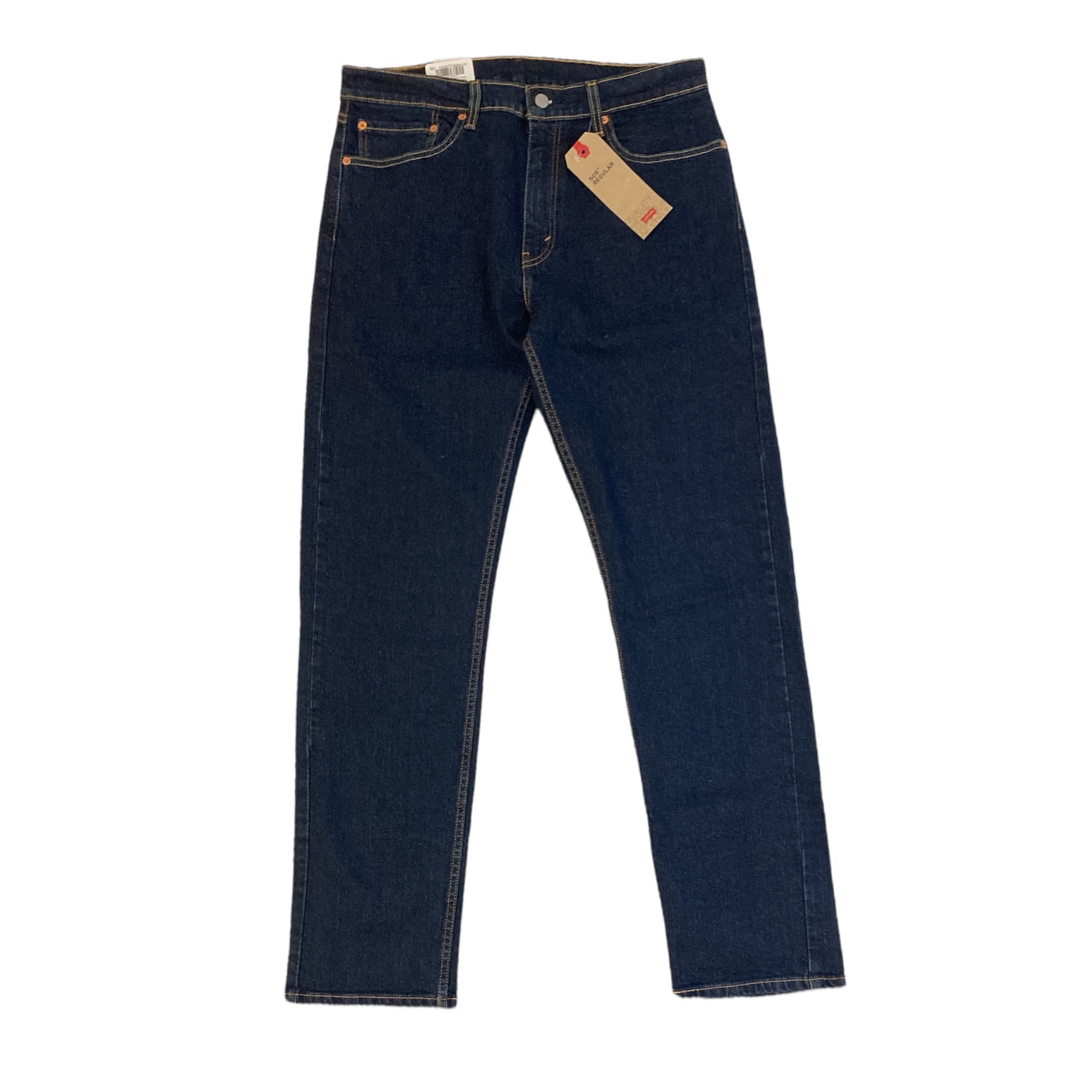 Levi's Men's Stretch Classic Straight Leg 505 Regular Fit 5-Pocket Jeans  (Dark Wash, 34x30)