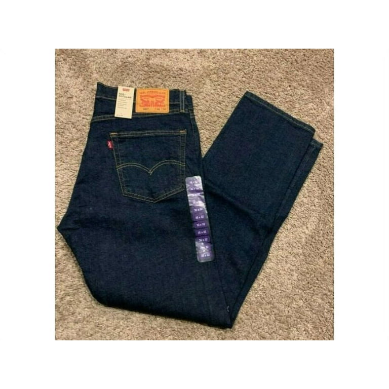 Levi's Men's Stretch Classic Straight Leg 505 Regular Fit 5-Pocket Jeans  (Dark Wash, 36x32) 