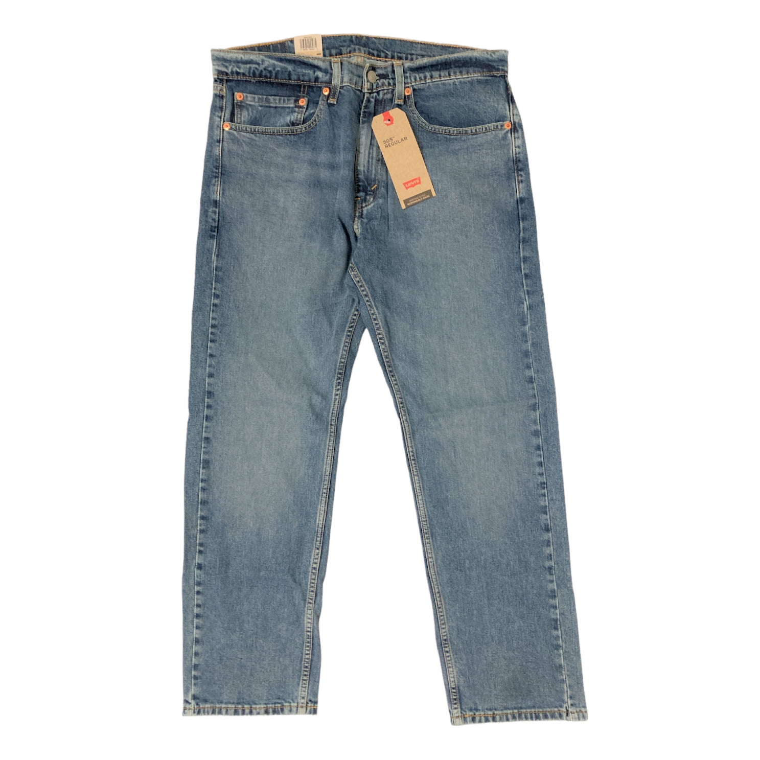 Levi's Men's Stretch Classic Straight Leg 505 Regular Fit 5-Pocket Jeans  (Light Wash, 34x34)