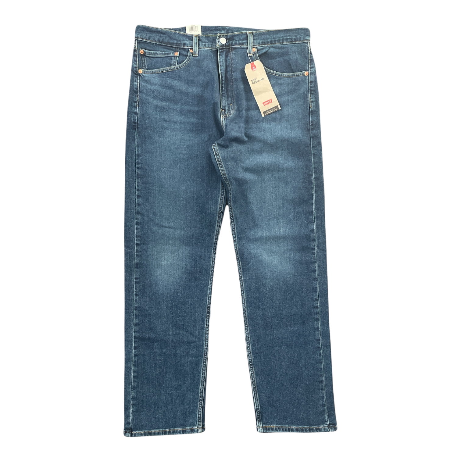 Levi's Men's Stretch Classic Straight Leg 505 Regular Fit 5-Pocket Jeans  (Light Wash, 40x32)