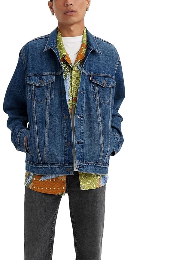 Men's Trucker Jacket, Dark Stonewash, Small