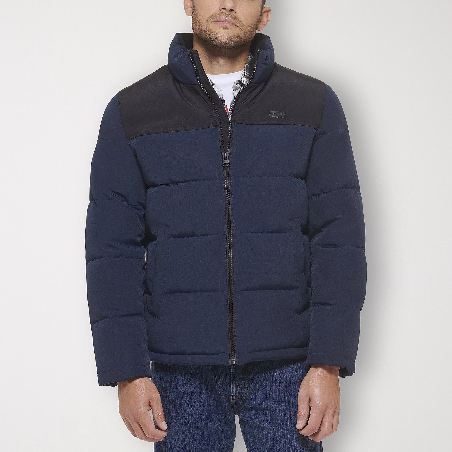 Levi's Men's Water Resistant Heavyweight Puffer Jacket L Navy/Black
