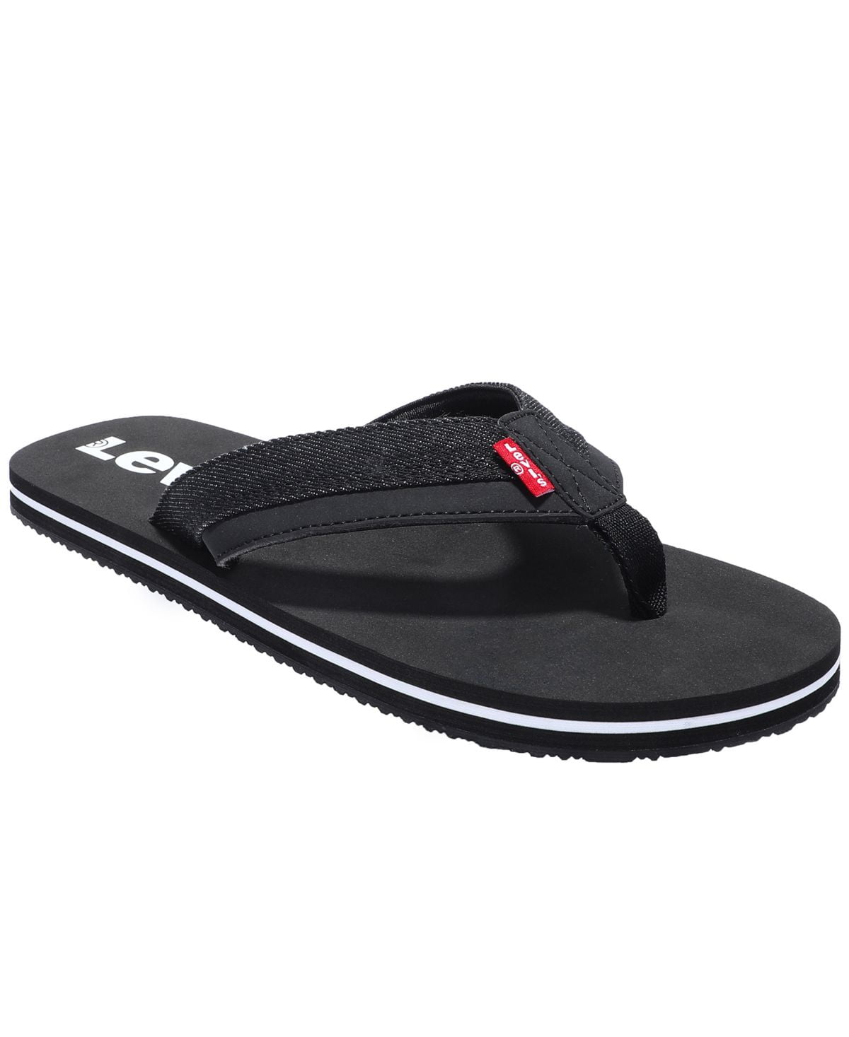 Levi's Men's Wordmark Slip-On Thong Sandals Men's Shoes, Black