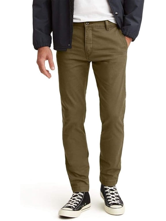 Men's Xx Standard Tapered Chino Pants Olive Night-Stretch Twill, 42W x 38L