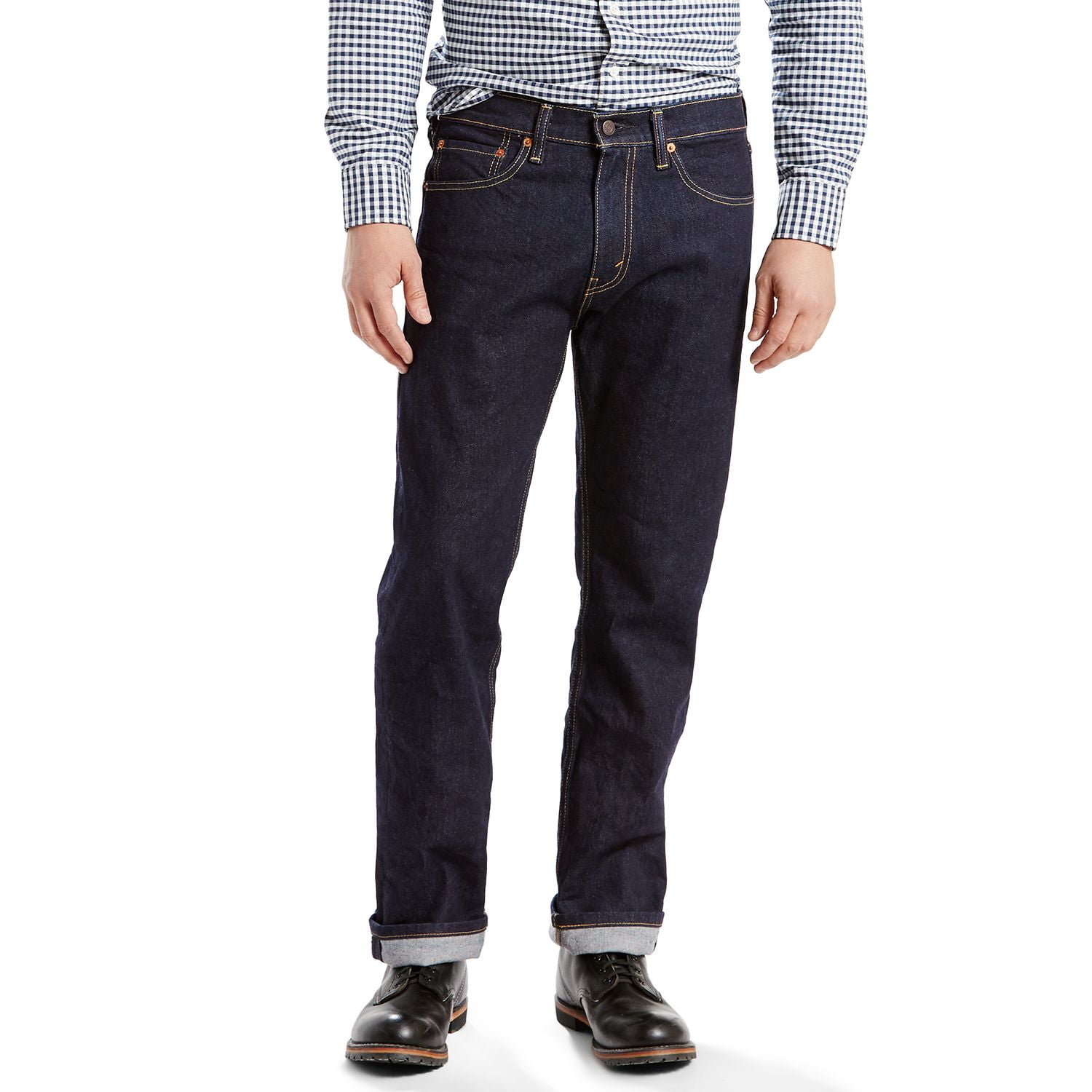 Men's Levi's® 505™ Regular Fit Stretch Jeans Color: Rinsed Size