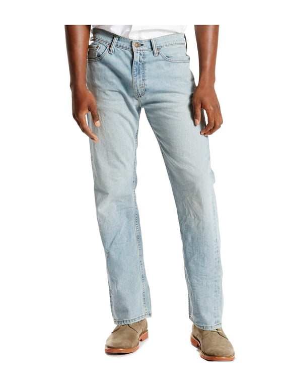 Mens 505 Straight Leg Jeans, Blue, 33W x 34L
