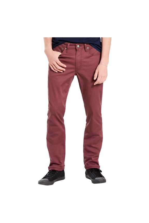 Mens Commuter Slim Fit Jeans, red, 28W x 32L