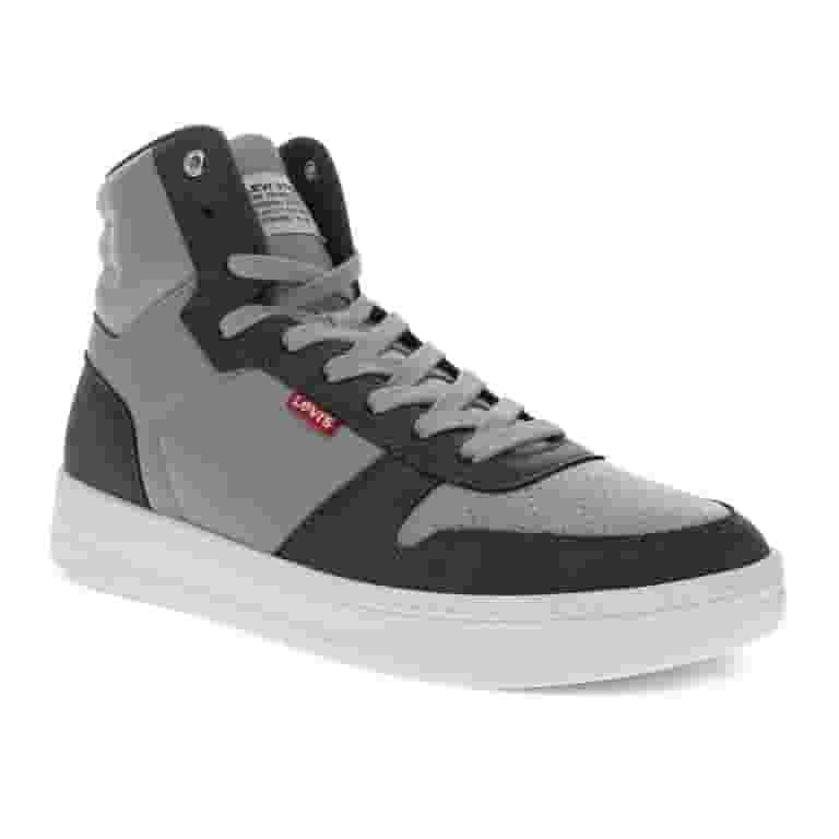 スニーカー Sneaker High in Grey Leather Levi's Mens Drive Hi Synthetic Leather Casual Hightop