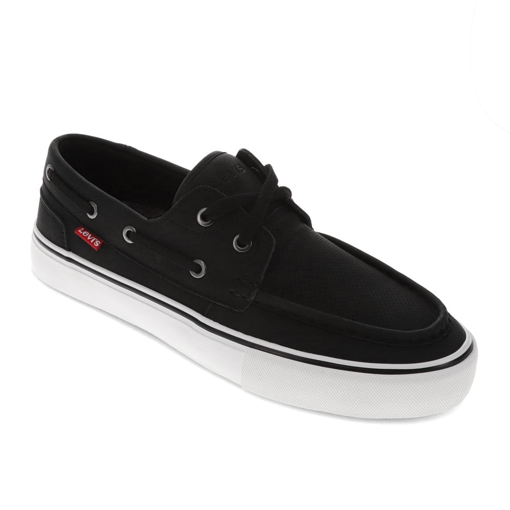 Black leather levi shoes hotsell