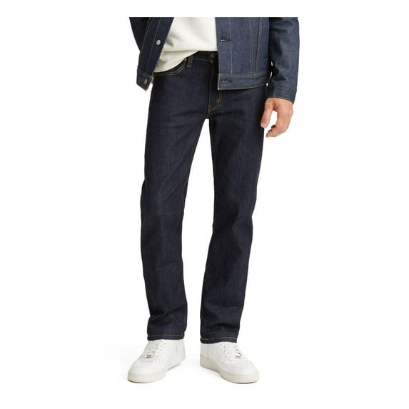 Levi's Mens Navy Straight Fit Stretch Denim Jeans 35w X 30l, Classic