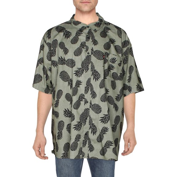 Levi's Mens Printed Collared Casual Shirt Green 4XL