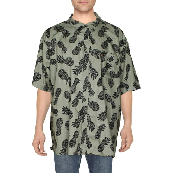 Levi's Mens Printed Collared Casual Shirt Green 4XL