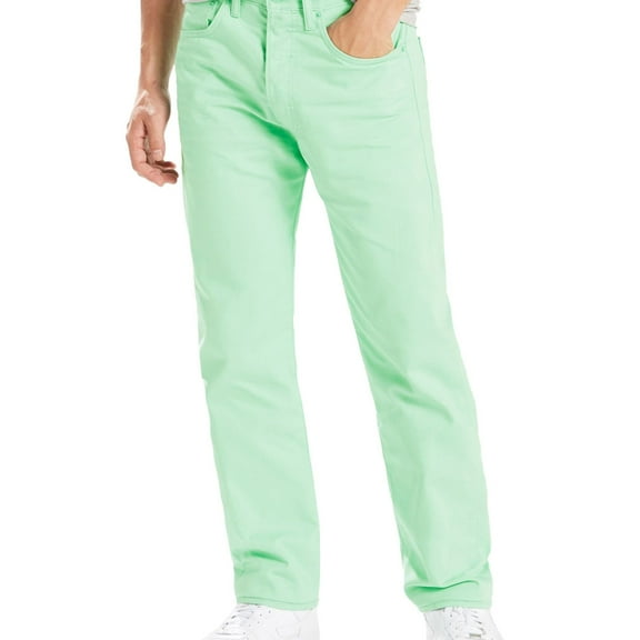 Levi's Mens Shrink-to-Fit Straight Leg Jeans, Green, 40W x 30L