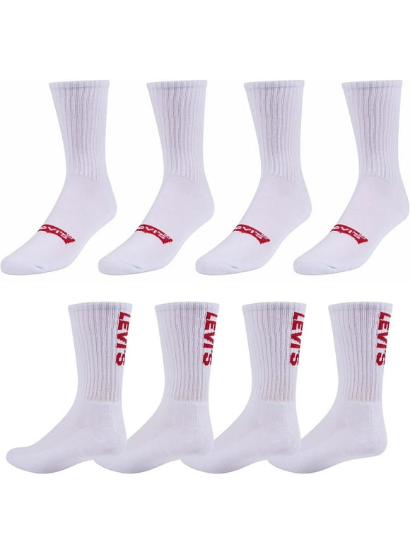 Mens Socks, White Crew Socks for Men, Athletic Mens Socks, 8 Pack