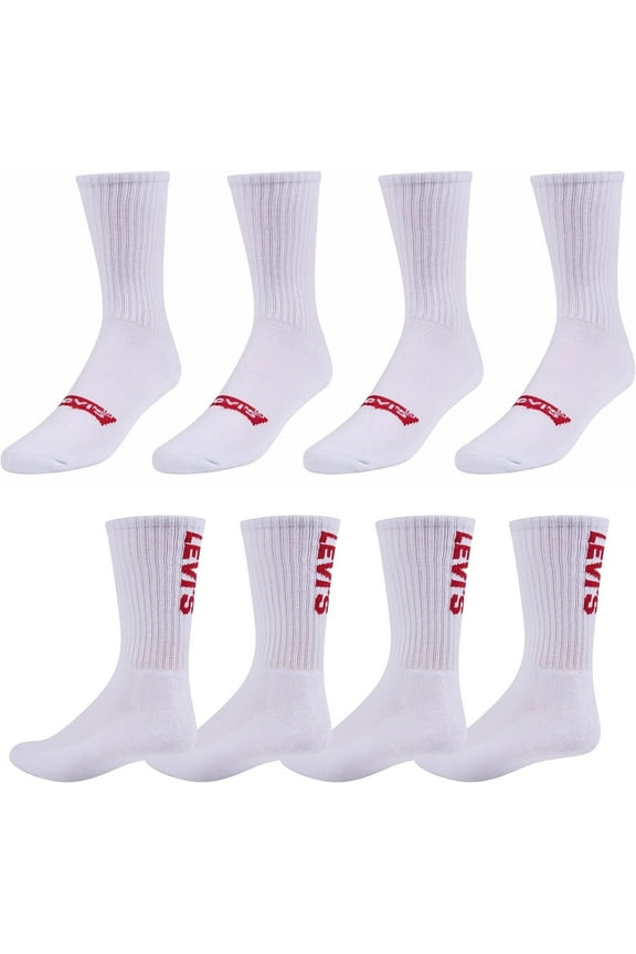 Mens Socks, White Crew Socks for Men, Athletic Mens Socks, 8 Pack