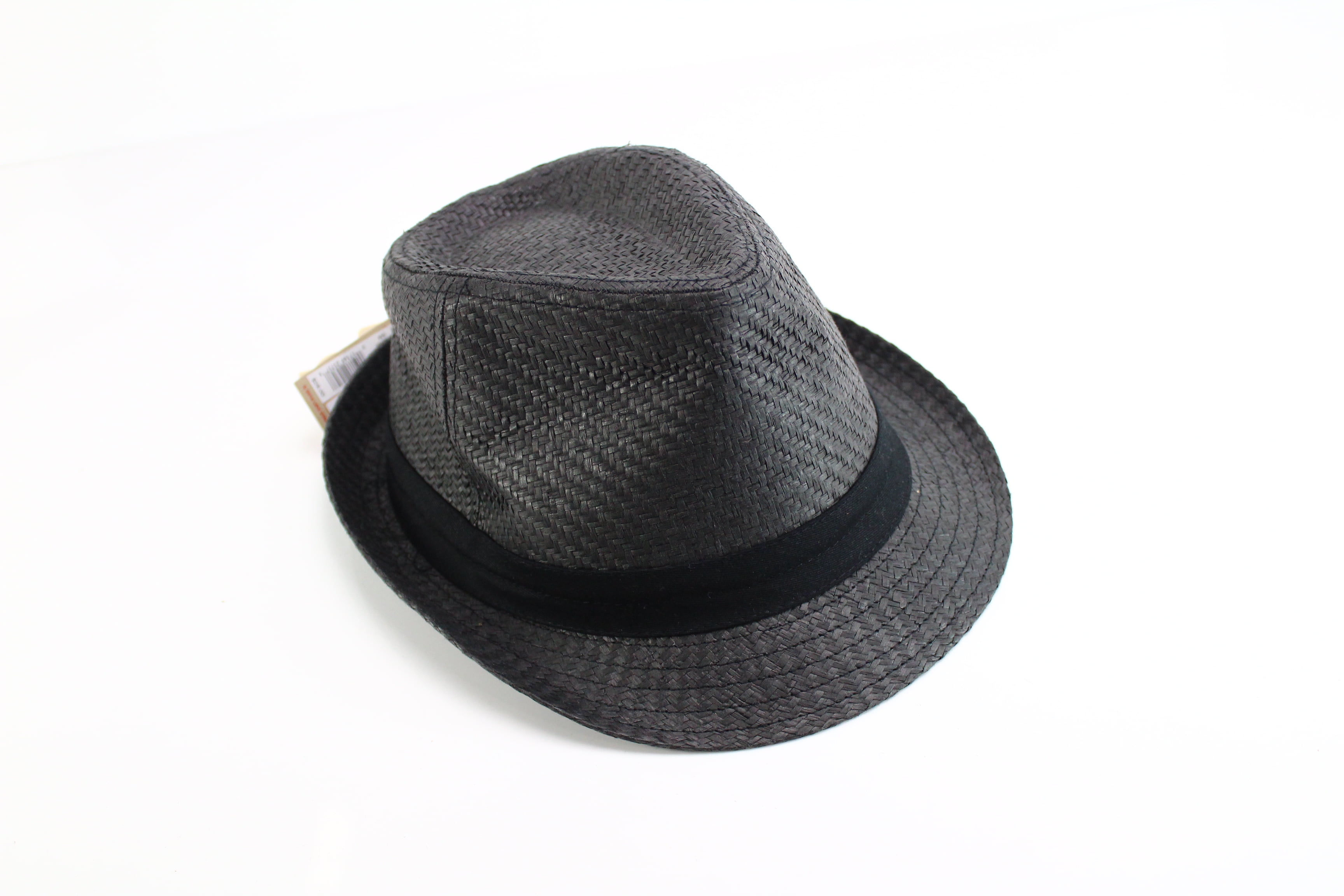 Levi's Mens Straw Fedora Trilby Hat, Black, S/M