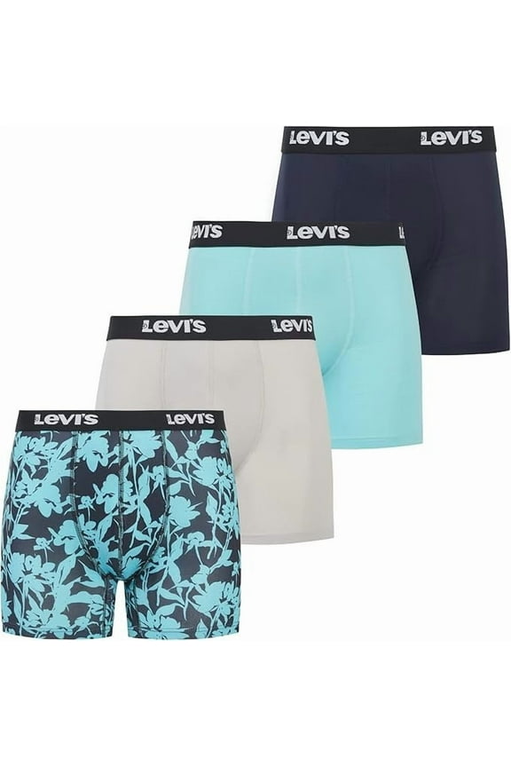 Levis Mens Underwear Microfiber Boxer Brief for Men Ultra Soft 4 Pack Floral 2XL