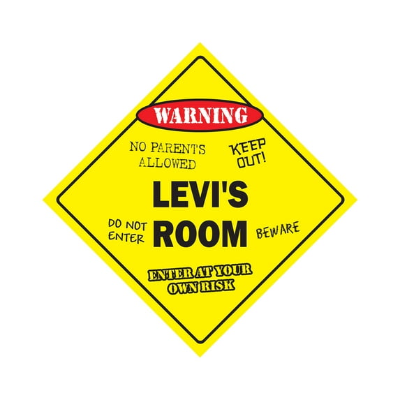 Levi's Room Sign Crossing Zone Xing | Indoor/Outdoor | 20" Tall kids bedroom decor door children's name boy girl
