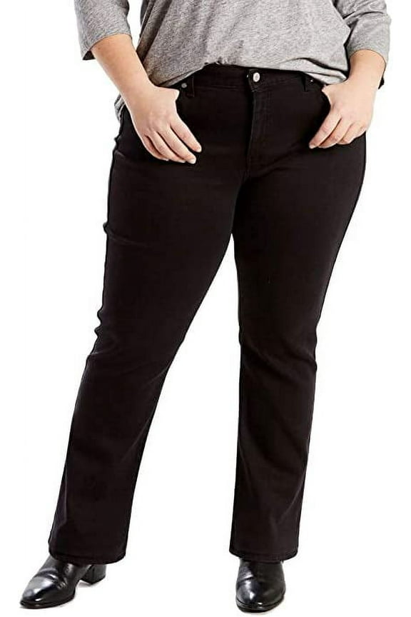 SOFT BLACK Women's Plus Size 414 Classic Straight Leg Jeans, US 26W