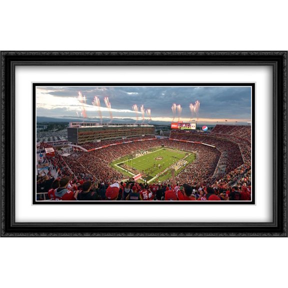 Levi's Stadium 2x Matted 40x26 Large Black Ornate Framed Art Print from the Stadium Series