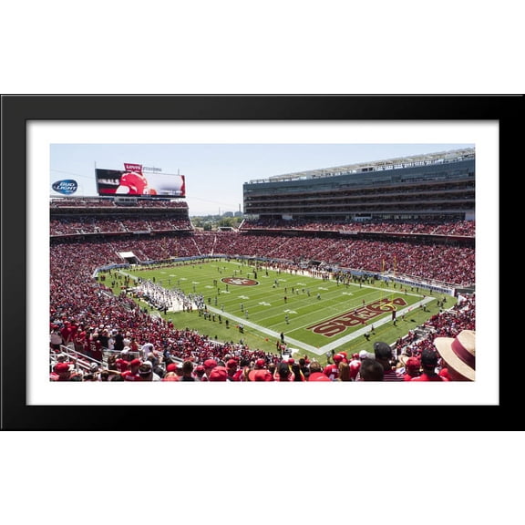 Levi's Stadium 40x24 Large Black Wood Framed Print Art - Home of the San Francisco 49ers