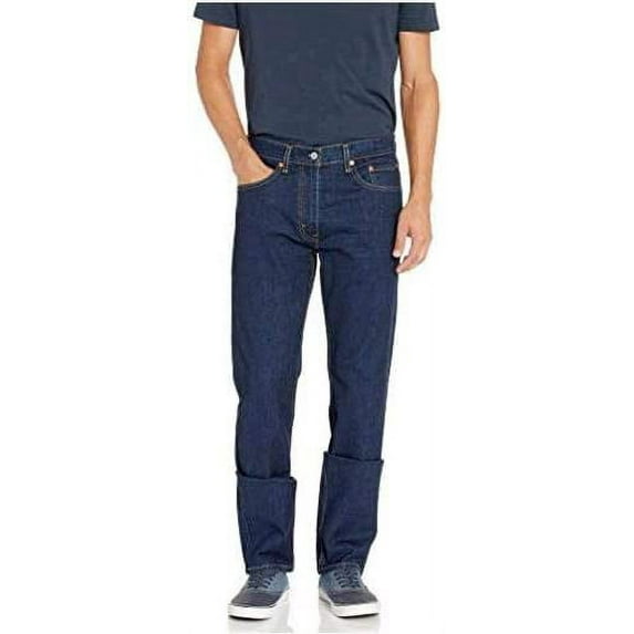 Levis Mens 505 Regular Jeans (Dark Blue, 34x32)