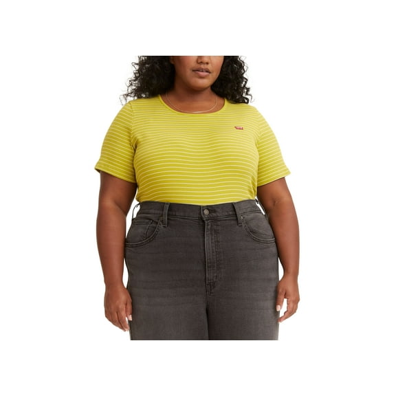 Levi's Trendy Plus Size Short Sleeve Honey T-Shirt Doile Split Pea 2X